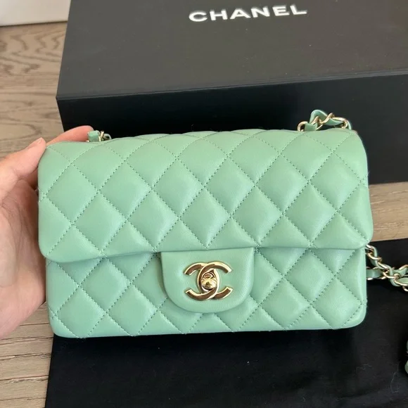 Chanel Light Green Rectangular Mini Bag - Picture 2 of 5
